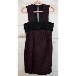 Peter Som Designer Dress 2 Wool Maroon Black Party‎ Night Out Date Night Trendy